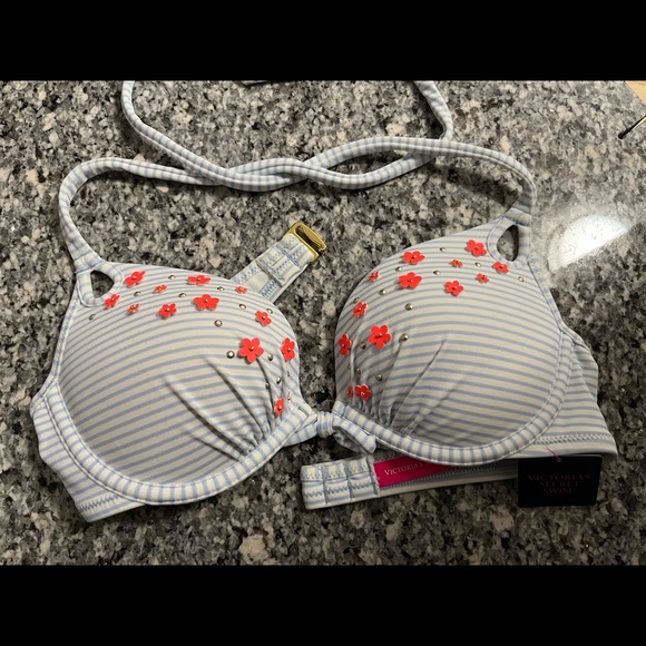 NWT Victoria’s Secret Nautical Triangle Push-Up Bikini Top - Picture 5 of 5